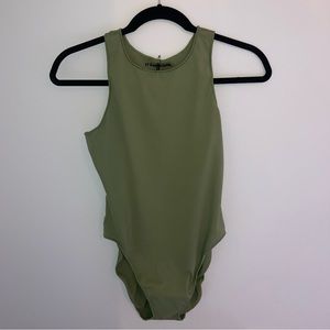 It’s now cool olive contour bodysuit one piece swimsuit